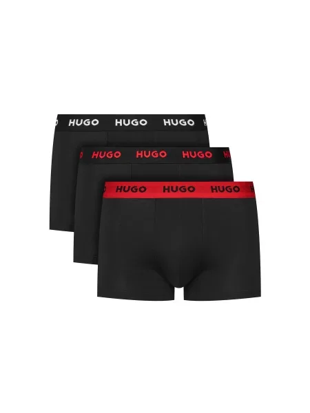 HUGO Boxer trumpikės raudona / juoda / balta pilka