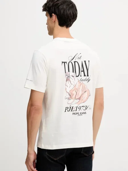 Tričko Pepe Jeans s potiskem béžová