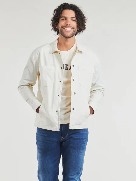 Cămașă din denim Pepe Jeans alb