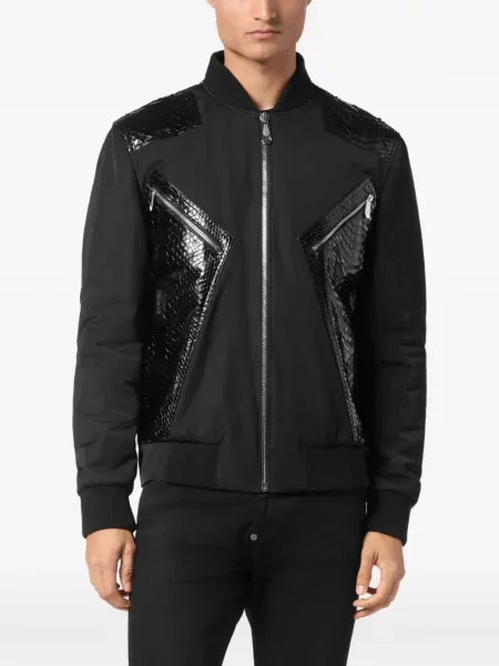 Geanta de piele Philipp Plein negru