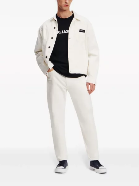 Džinsinė striukė Karl Lagerfeld su aplikacija balta