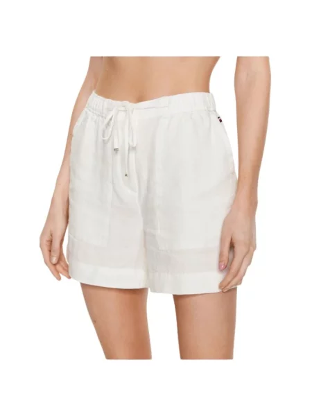Lniane szorty Tommy Hilfiger białe