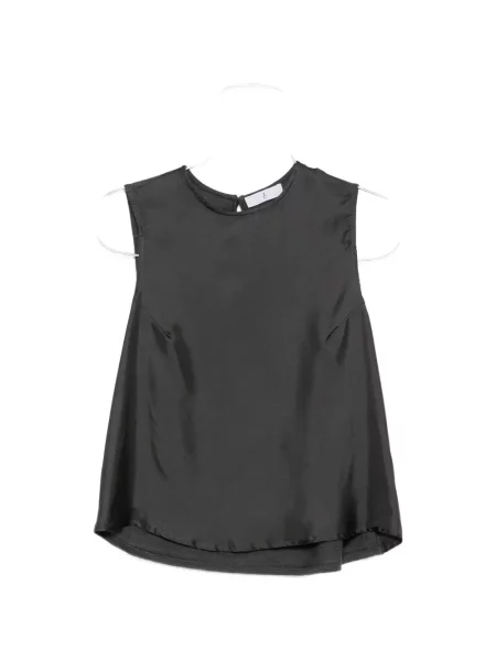 Top Whyci Milano din satin fără mâneci negru