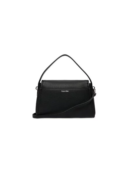 Calvin Klein Ročna torba Emblem Hw Pebble Shoulder Bag 25 črna