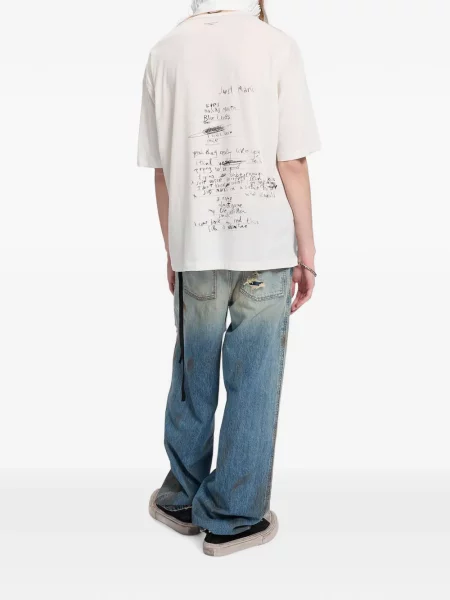 Tricou Ann Demeulemeester cu imagine alb