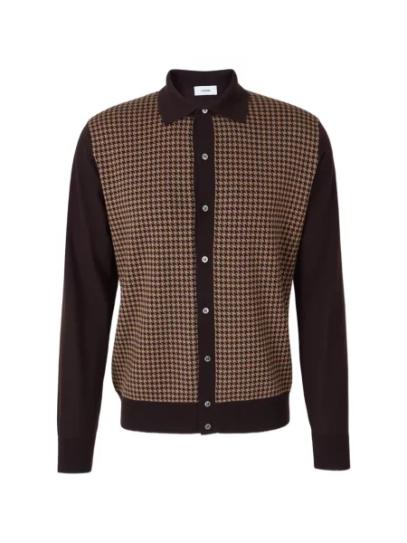 Gulerat cardigan Lardini cu model pepito maro