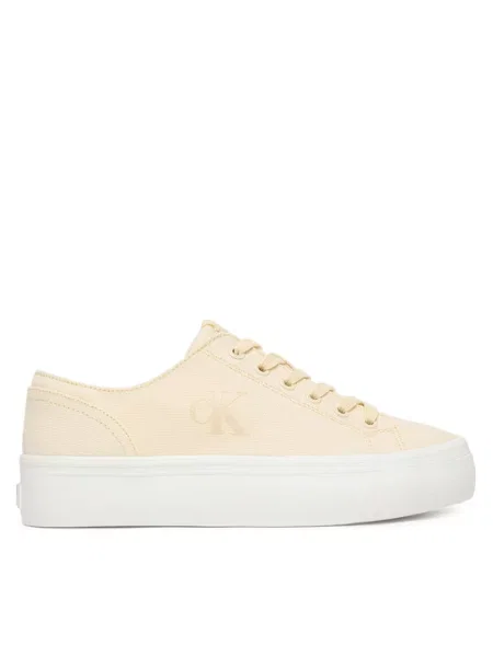 Calvin Klein Αθλητικά Vulc Flatform Low Canvas Mg Εκρού