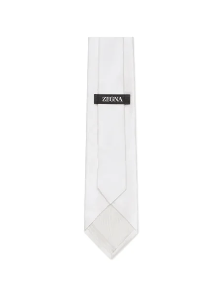 Cravată Zegna de mătase alb