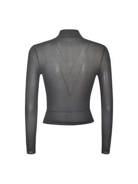 Golf bluzka Courreges skórzana czarna