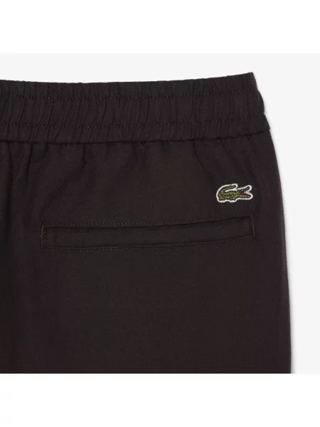 Lacoste Lniane Spodnie Chino O Kroju Regular Fit brązowy