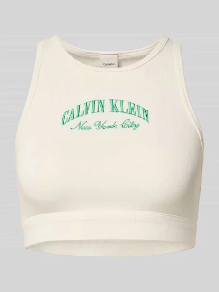 Biustonosz typu bralette z mieszanki bawełny Calvin Klein Underwear biała