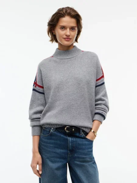Tommy Hilfiger wełniana bluzka Kobiety Wełna S szary