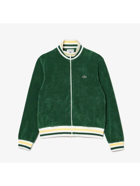 Lacoste Bluza O Regularnym Kroju Z Zamkiem Błyskawicznym W Kolorze Czarnym zielona
