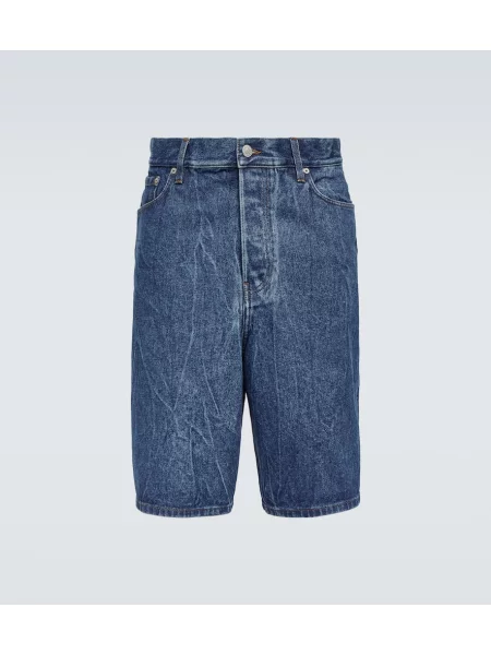 Pantaloni scurți din denim Dries Van Noten albastru