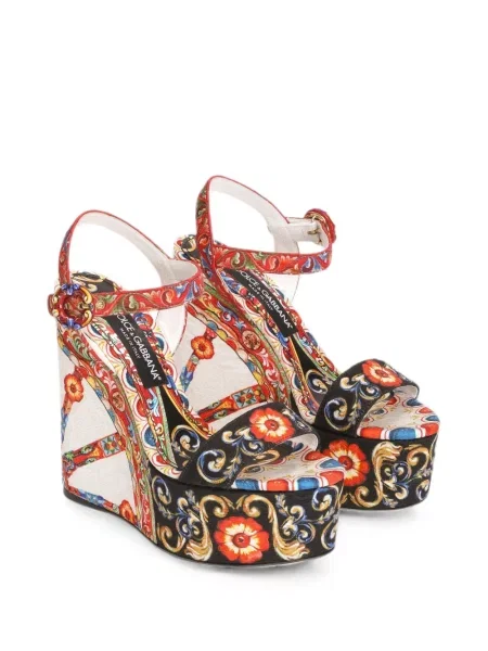 Sandale Dolce & Gabbana s punim potplatom s printom bijela