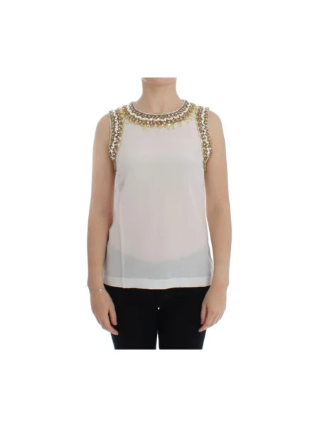 Jedwabny top Dolce And Gabbana biały