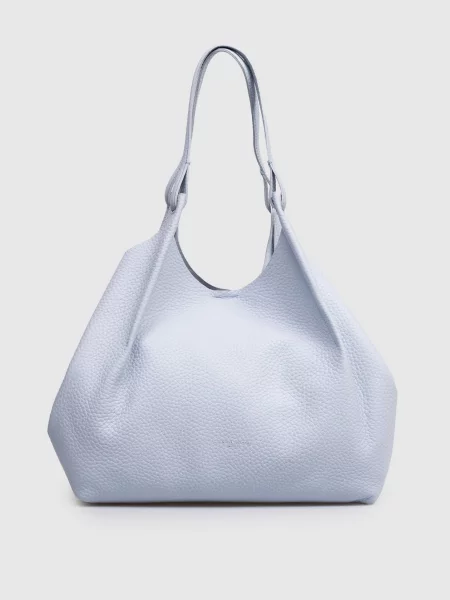 Шкіряна сумка-тоут Dua Gianni Chiarini блакитна