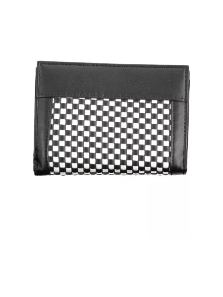 Lniany portfel Guess elegancki czarny