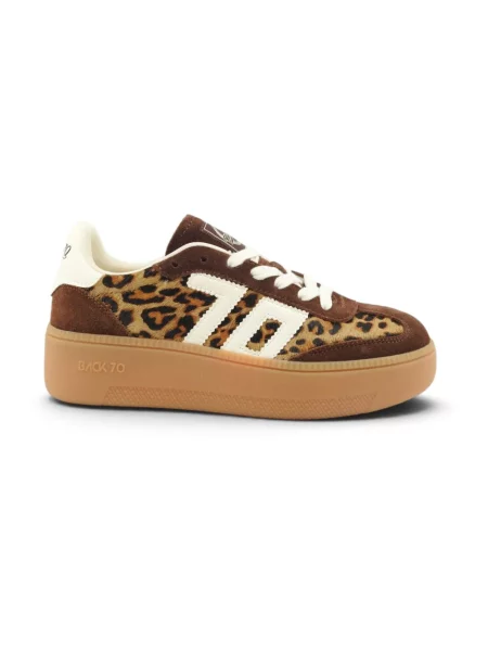 Sneakersy Back70 skórzane brązowe