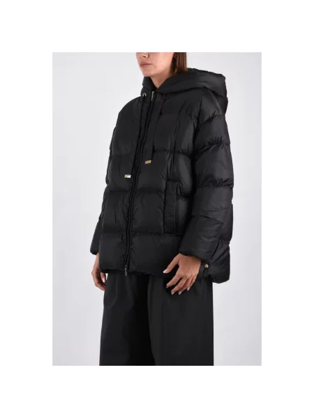 Lniana kurtka Max Mara pikowana czarna