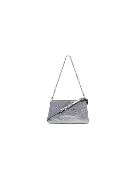 PINKO Torbica Double Mini Al PLTT Srebrna