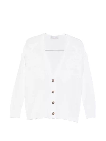 Kardigan Ermanno Firenze w kwiatki biały