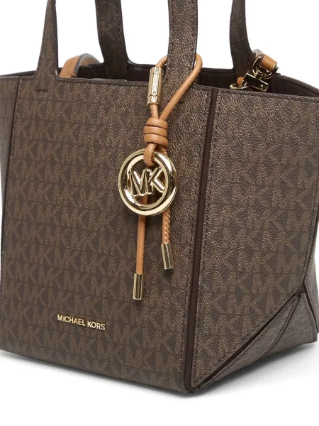 Geantă shopper Michael Kors cu autograf maro