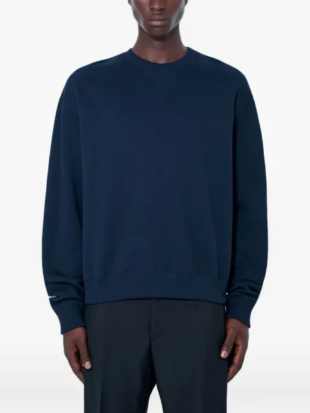 Pulover Jil Sander cu decolteu rotund albastru