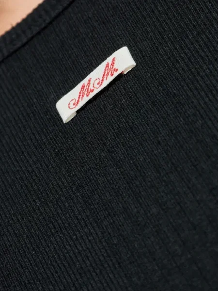 Tricou Maison Margiela cu decolteu rotund negru