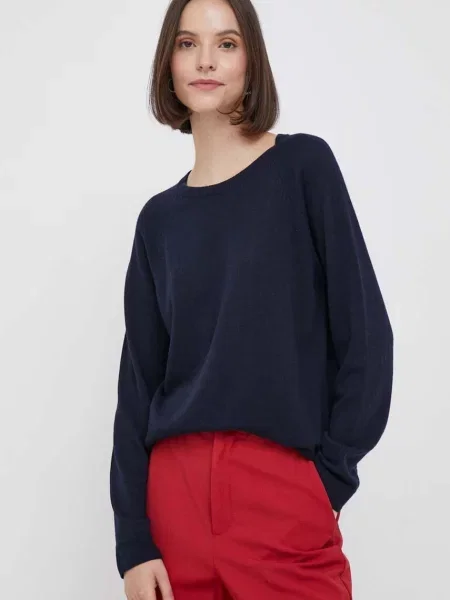 United Colors of Benetton pulover din amestec de lana femei marin light albastru