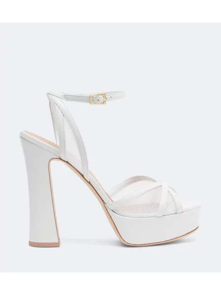 Sandale Malone Souliers din piele cu platformă alb
