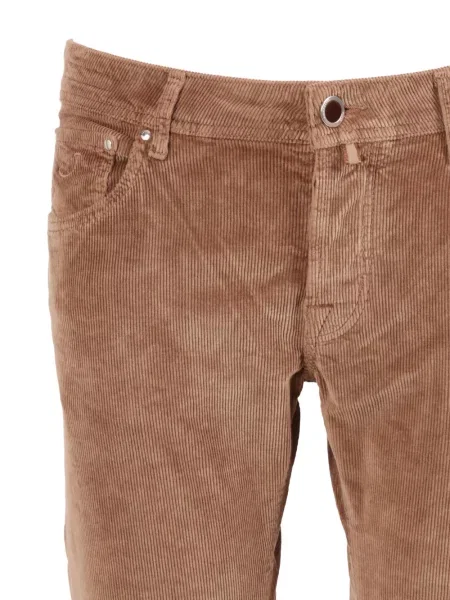 Pantaloni Jacob Cohën de catifea cord cu 5 buzunare maro