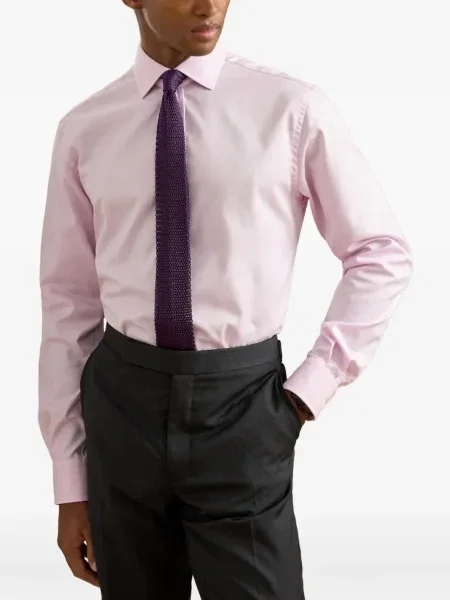 Πουκάμισο Ralph Lauren Purple Label υφαίνω διαγωνίως μωβ