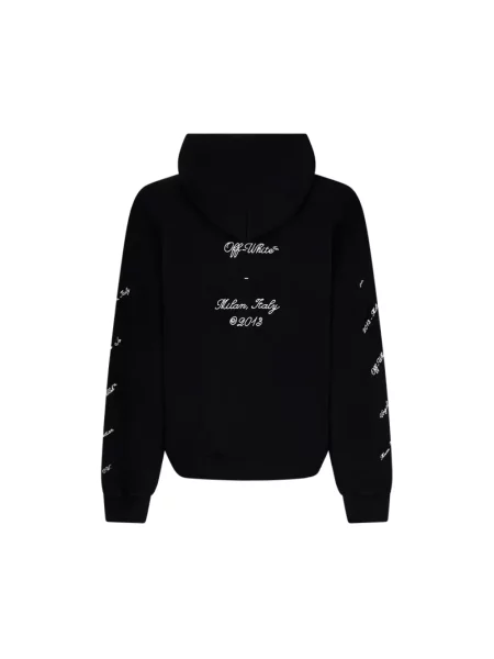Haftowana bluza z kapturem Off-white z kapturem biała