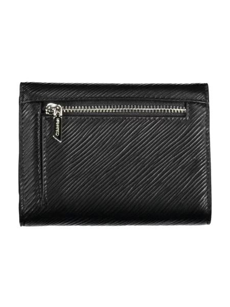 Lniany portfel Calvin Klein czarny