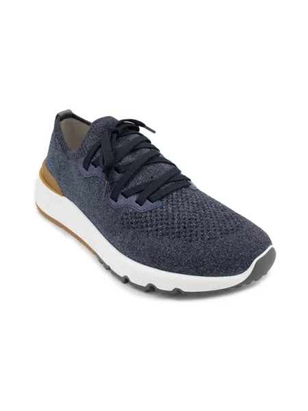 Dzianinowe sneakersy Brunello Cucinelli niebieskie