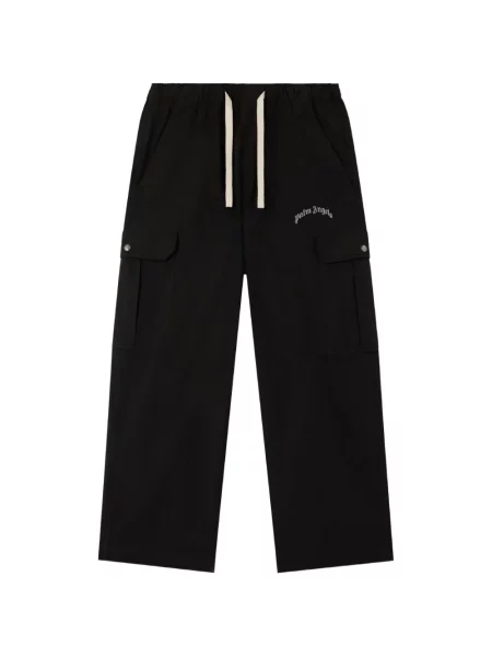 Pantaloni cargo Palm Angels cu autograf negru