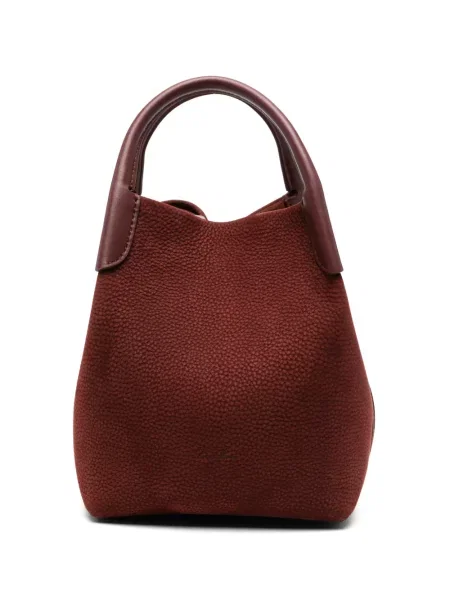 Kožená shopper kabelka Loro Piana červená