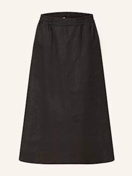 Lilienfels Spódnica Z Lnu schwarz czarna