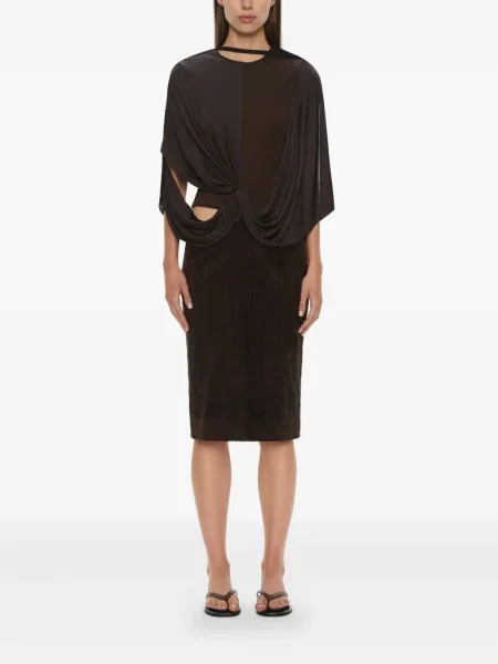 Rochie midi Christopher Esber până la genunchi de costum maro