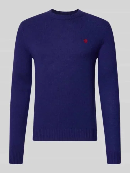 Sweter z dzianiny krój slim fit z czystej wełny z wyhaftowanym logo Mcneal