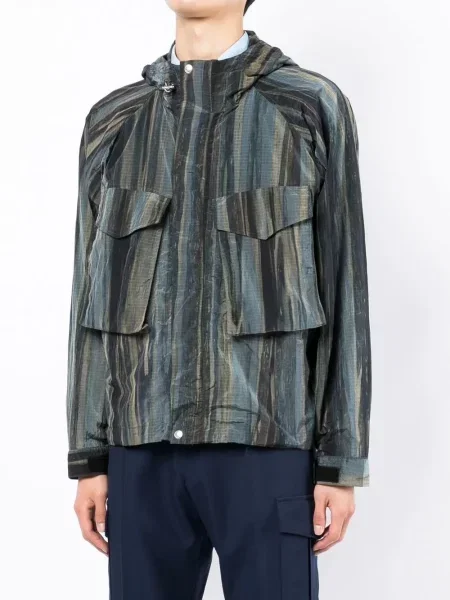 Bunda Paul Smith s kapucí s potiskem modrá