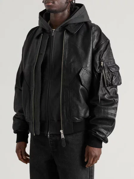 Kurtka skórzana Alpha Industries czarna