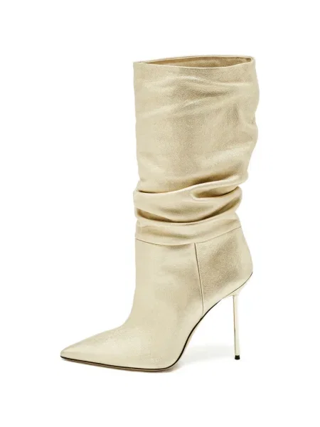 Кожени боти Paris Texas златисто