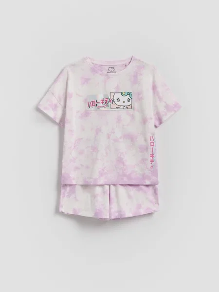 Reserved Dvoudílné pyžamo Hello Kitty orchidejová