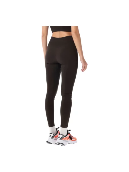 Legginsy Pangaia skórzane brązowe