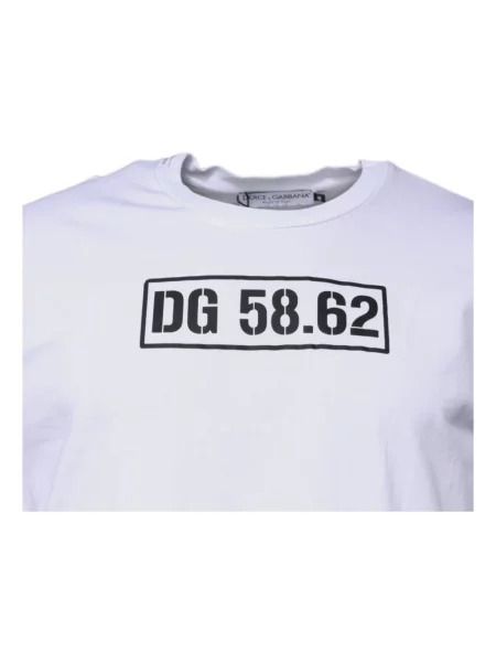 Koszulka Dolce And Gabbana z okrągłym dekoltem z logo biała