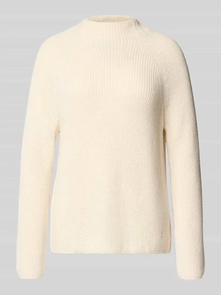 Sweter z dzianiny ze stójką Monari biały