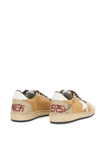 Δερμάτινα sneakers Golden Goose Ball Star με κορδόνια χρυσό