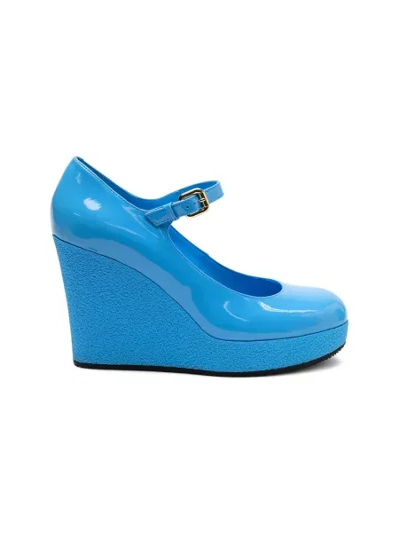 Botine Hogan cu șireturi cu platformă din dantelă albastru